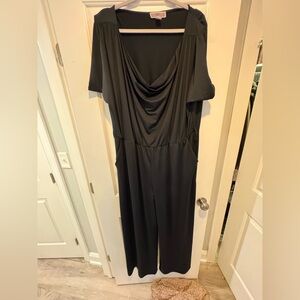 Plus Size Wide Leg Cowl Neck Jumpsuit
